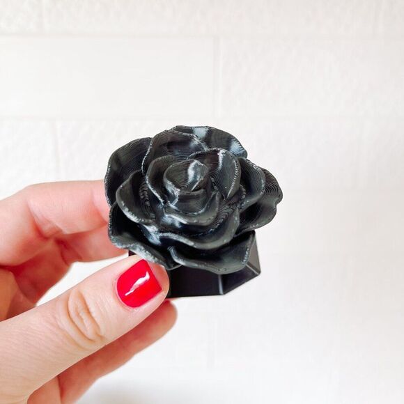 Elegant Rose Napkin Rings – Black Satin- Handmade - Wedding Party Event Planner - Picture 9 of 13